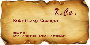 Kubritzky Csongor névjegykártya